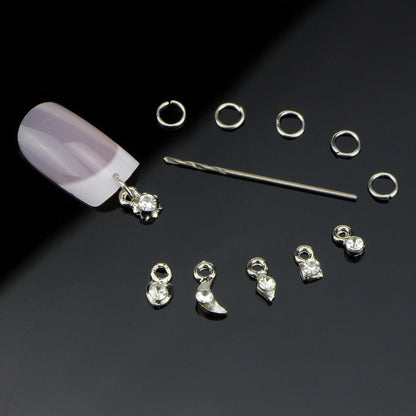 Professional Nail Art Straps - DIY Nail Decoration Tools | Silver & Gold Alloy Charms