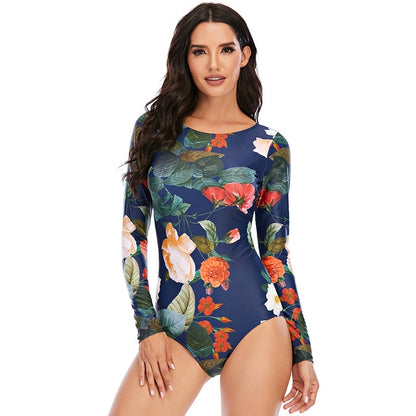 Vadderad för Monokini kvinnor One Piece Baddräkt Print Bather