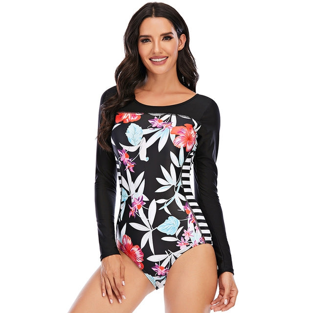 Vadderad för Monokini kvinnor One Piece Baddräkt Print Bather