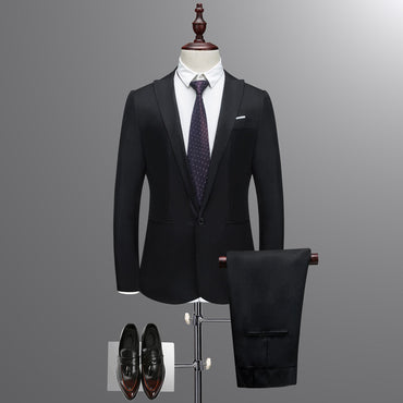 Fashion Business Suit Set Slim Fit Men's Suit Jacket Men's