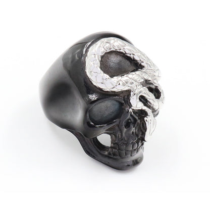 Mode Svarta Ormskalle Ringar För Män Punk Rock För Fest Legering Manliga Smycken Dominerande Kreativitet Accessoarer Hela Rea