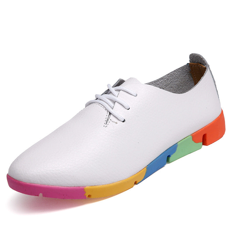 Pointed Shoes Women Leather White Shoes Women Nurse Shoes Casual Shoes Wholesale Specials