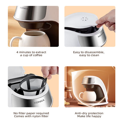 Ny kaffemaskin helautomatisk hemmakontor Mini amerikansk liten bärbar kaffebryggare