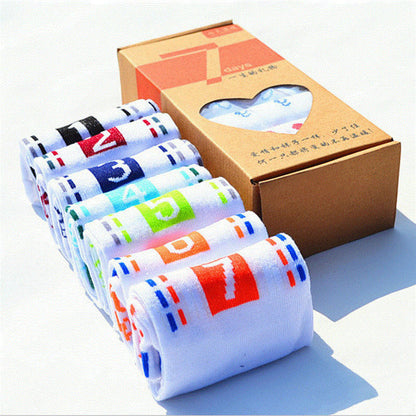 PolyCotton White Socks Star Socks 7 Days Socks