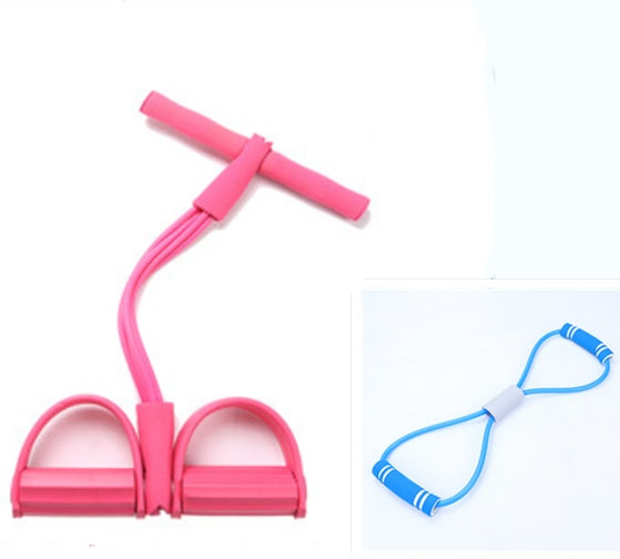 Natural Latex Foot Pedal Elastic Pull Rope with Handle Fitness Equipment Bodybuilding Expander