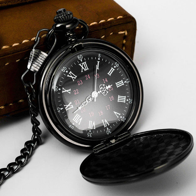 Retro Double-Sided Light Quartz Pocket Watch