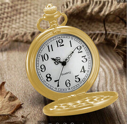 Retro Double-Sided Light Quartz Pocket Watch