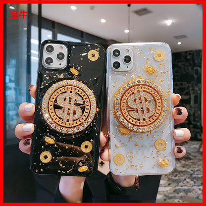 3D Diamond Dollar Turnplate Phone Case Luxury Designer