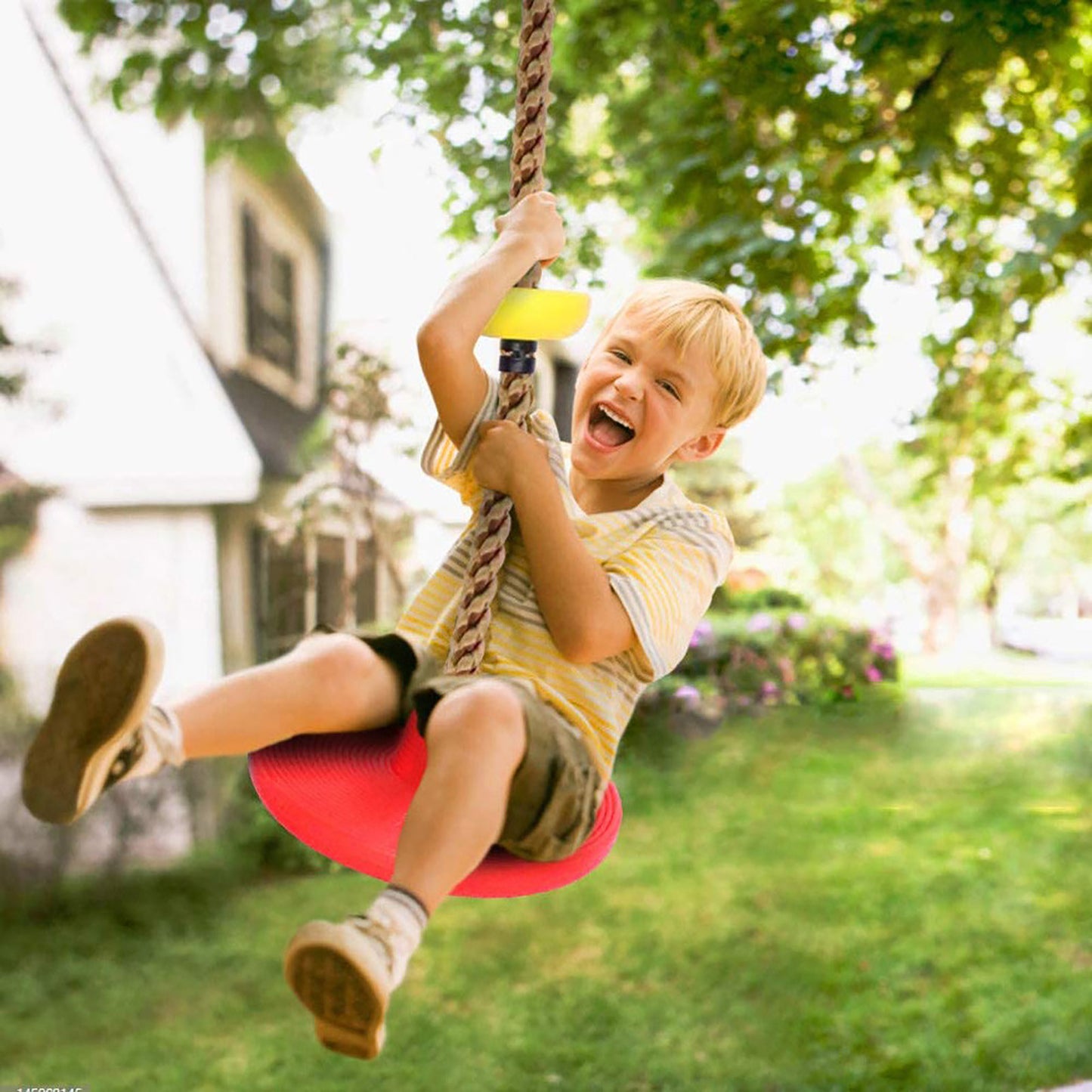 Kids Tree Swing klättring rep med plattformar Träd swing sittplats utomhus inomhus gungor och gunga Set tillbehör