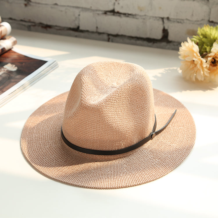 British Female Hat Men'S Straw Hat Black Jazz Hat Holiday Beach Hat