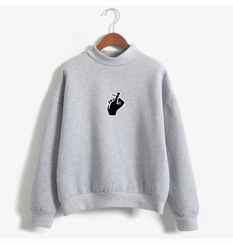 Fast Selling Popular Women''s Clothing Korean Ulzzang Love Finger Than Heart Gesture Plush Sweater