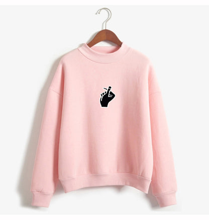 Fast Selling Popular Women''s Clothing Korean Ulzzang Love Finger Than Heart Gesture Plush Sweater