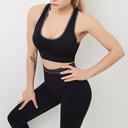 Kvinnor träna Activewear Sports-Bra outfit Leggings sömlösa fitness High-Waist Ny gym