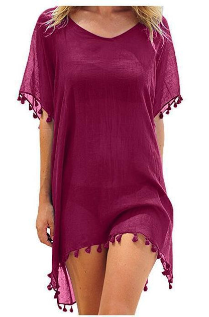 Robe ample en mousseline de soie pour femmes, tunique de plage d'été, chemise de couverture