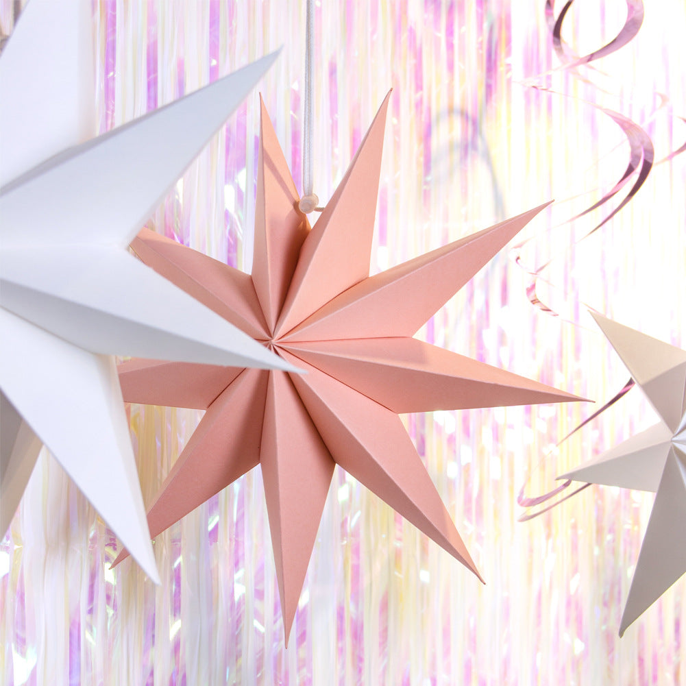 3D Paper 9 Point Star Lantern For Wedding Decor Birthday Party Decoration Christmas Halloween Party