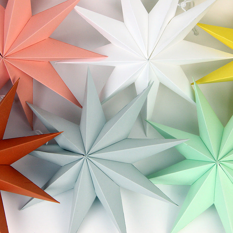 3D Paper 9 Point Star Lantern For Wedding Decor Birthday Party Decoration Christmas Halloween Party