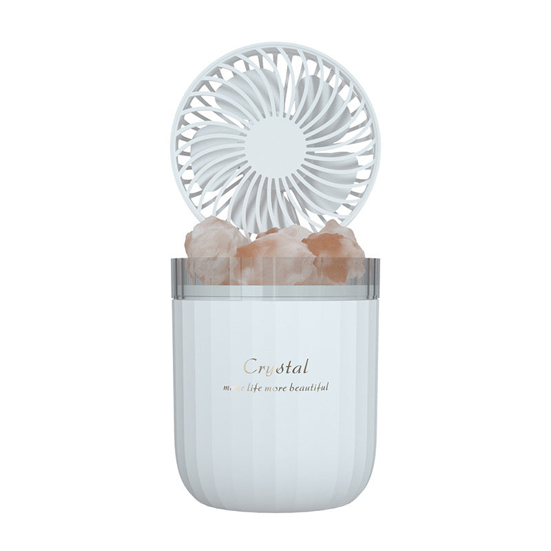 Bärbar Crystal Aromatheraphy Humidifier USB Trådlöst Aroma Essential Oil Diffuser med justerbar fläkt Värm Ljusluft Kylare