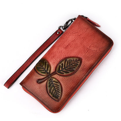 Tree Cream Leather European And American Long Retro Chain Wallet