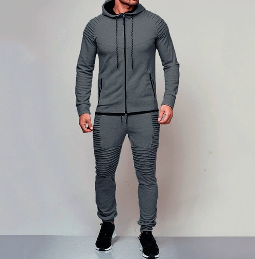 Men's Slim Sports Cardigan Zipper Sweater Set