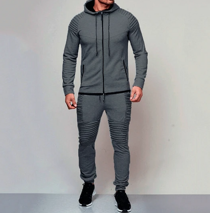 Men's Slim Sports Cardigan Zipper Sweater Set