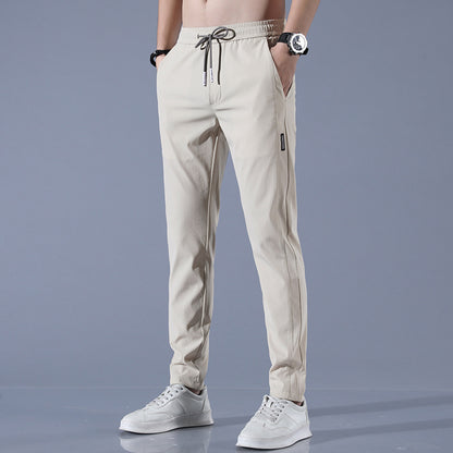 Ice Silk Pants Men'S Summer Thin Casual Pants Loose Straight Breathable