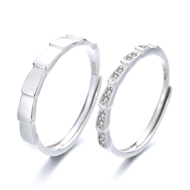 Bagues de couple en argent sterling pour hommes et femmes