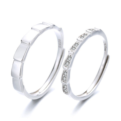 Bagues de couple en argent sterling pour hommes et femmes