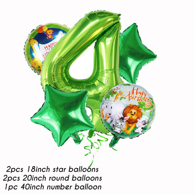 Party Decoration Animal Balloon Happy Birthday Boy Party Decoration Cake Card