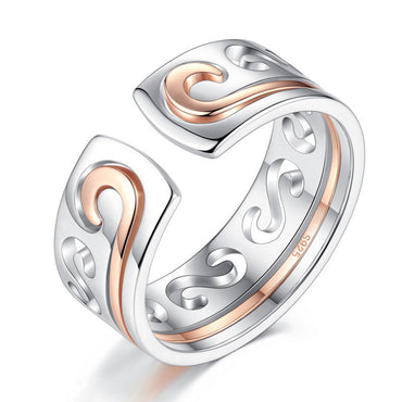 A Pair Of S925 Silver Gold Hoop Rings For Men And Women