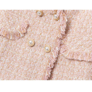 Tweed Suit Female Light Mature Retro Short Lapel Top - Lady's Small Fragrance Jacket Celebrities Style
