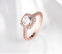 Bague en or Rose pour femmes, bijoux en Zircon et diamant, mode européenne et américaine