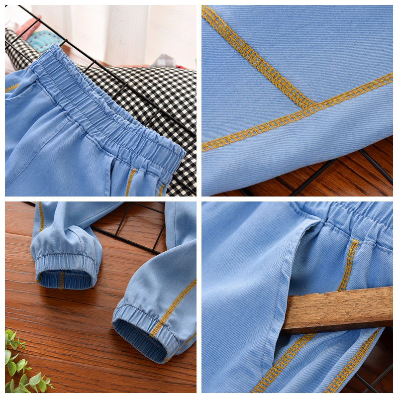 Boys" Jeans Summer Thin Trendy Big Boys" Tencel Ice Casual Pants Pure Cotton Children"s Mosquito Proof Pants