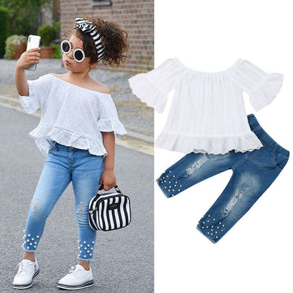 Chemise et short pour filles, vêtements pour enfants, ensemble pour bébés