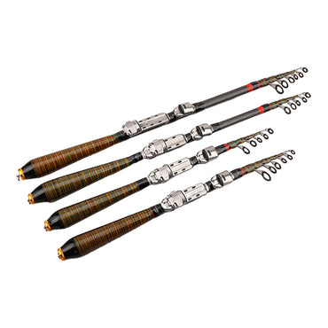 Telescopic Rock Fishing Rod Spinning Fly Carp Feeder Carbon Fiber Pesca Mini Travel Rod Reel Seat