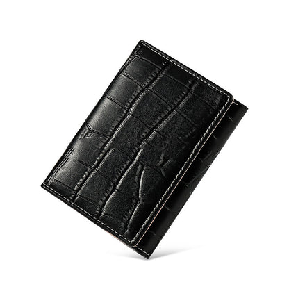 Fashion Simple Short Buckle Tri-fold Wallet