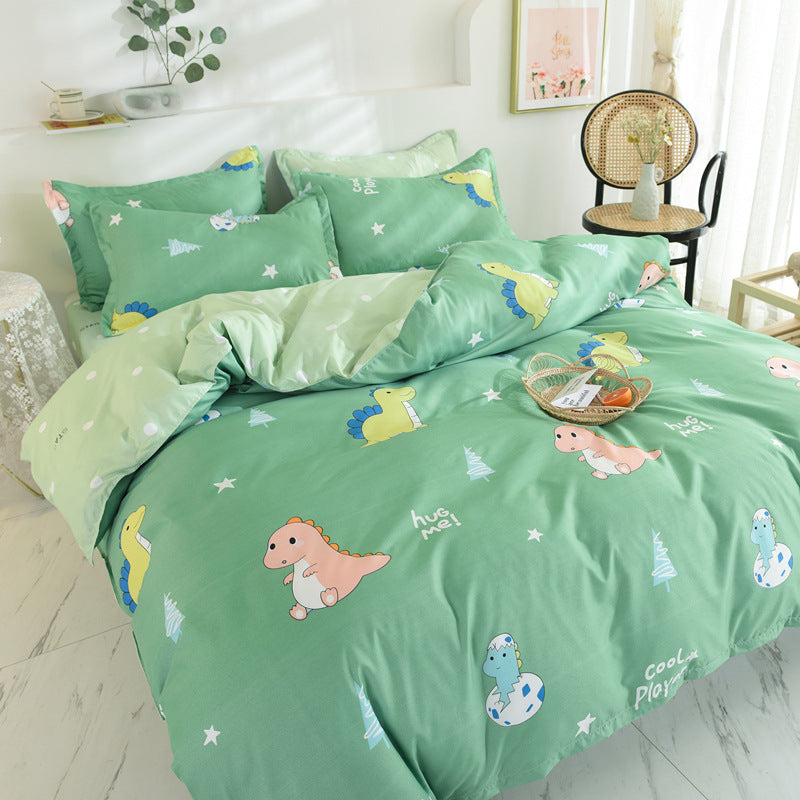 Ensemble de quatre pièces avec housse de couette et drap en coton à l'aloe vera