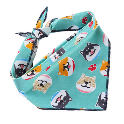 Justerbar Hund Bandana Bomull Husdjur Halsduk Katt Triangel Scarf Mjuk Saliv Handduk Liten Medium Stor Hundtillbehör