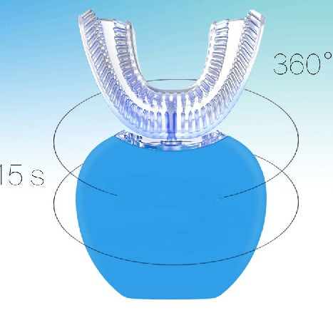 360 grader automatisk sonic elektrisk lat tandborste USB uppladdningsbar Ultraljud U Form svart tandborste Dubbla huvud