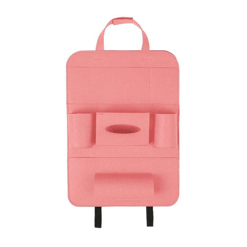 Organisateur de siège arrière de voiture, support de style de voiture, siège multi-poches, rangement en feutre de laine, sac multifonction d'accessoires de véhicule