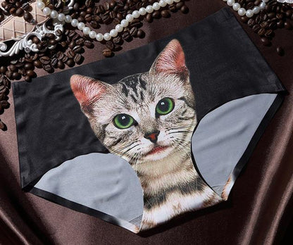 3D printing Women's Pussycat Panties Anti Emptied Cat Printing Underwear Women Panty Sexy Briefs Women Seamless Control Girls