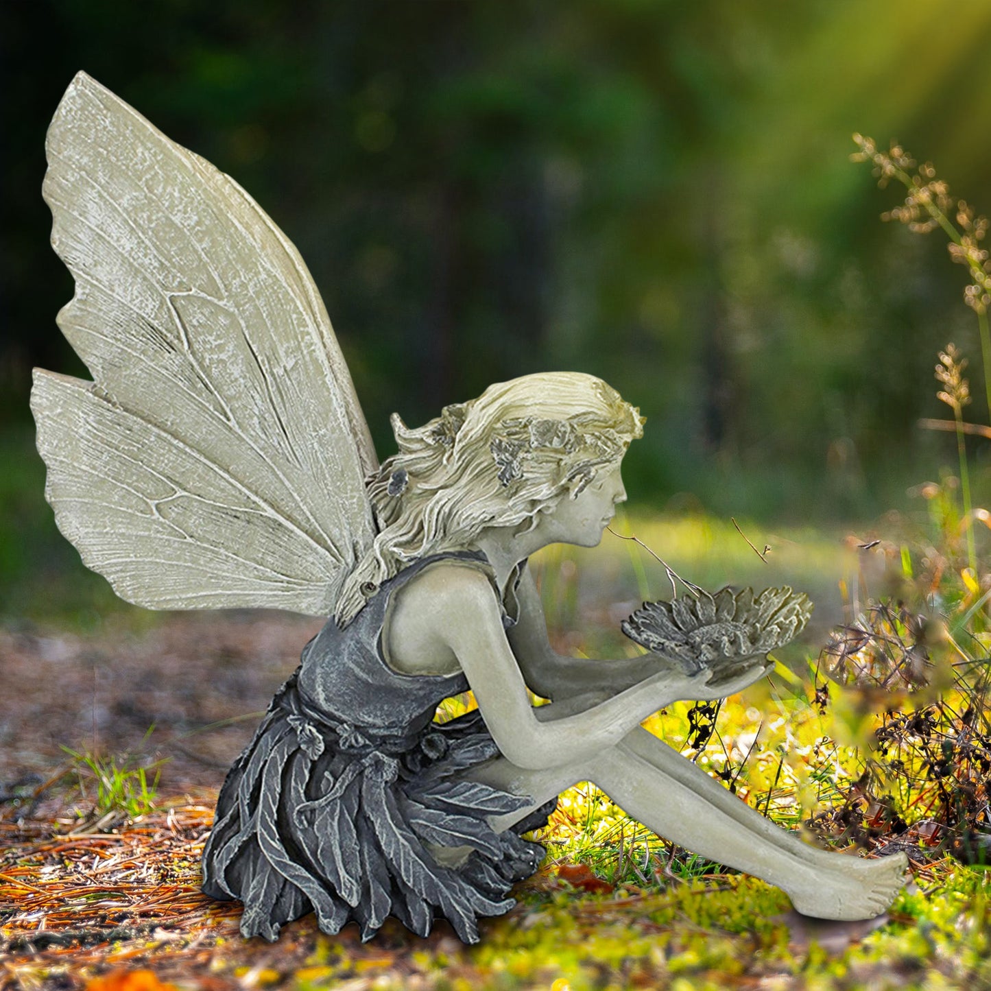 Fairy Sitting Trädgård Staty Dekoration Harts Hantverk Inredningstillbehör Hem Landskapsarkitektur bakgård gräsmatta dekoration