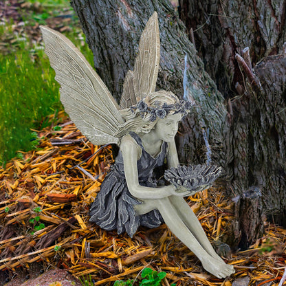 Fairy Sitting Garden Statue Dekoration Resin Crafts Inredningstillbehör Hem Landscaping bakgård gräsmatta dekoration