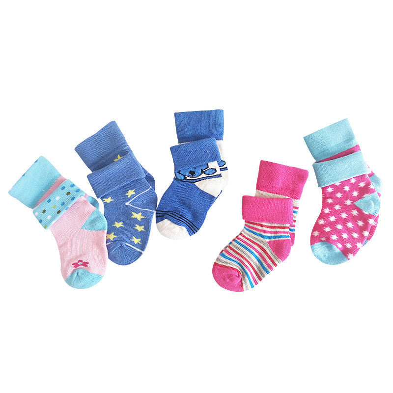 Newborn Baby Socks Reverse Mouth Autumn And Winter Baby Cotton Socks