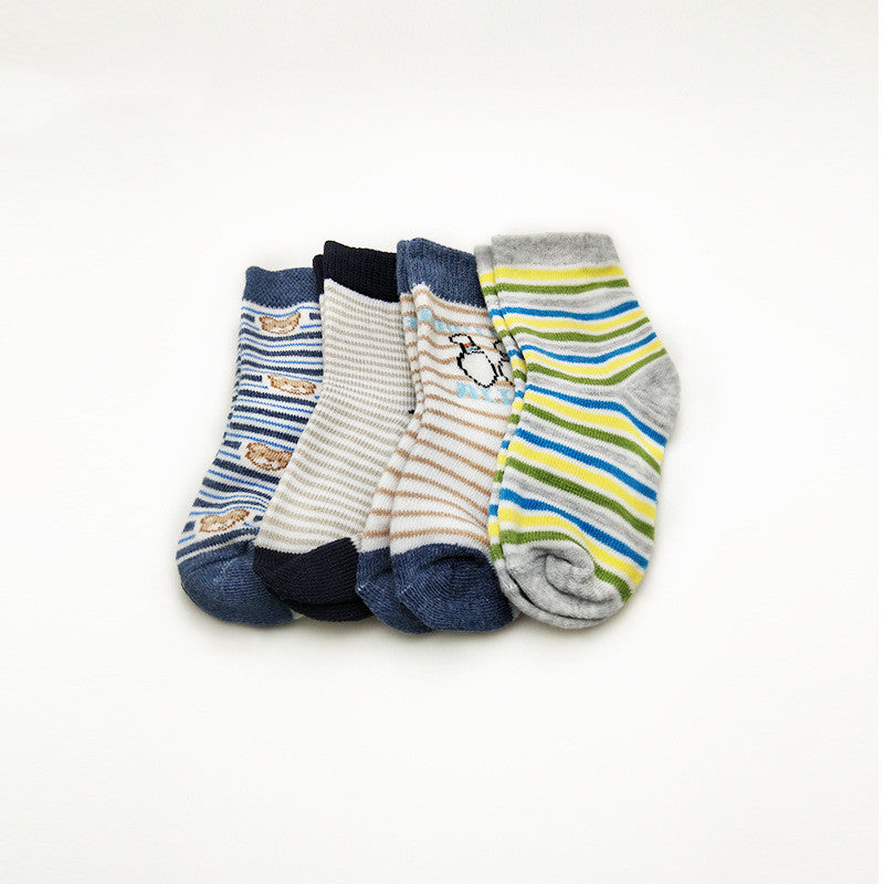 3 Pairs Of Medium Tube Baby Socks, Thin, Breathable Flat Baby Socks