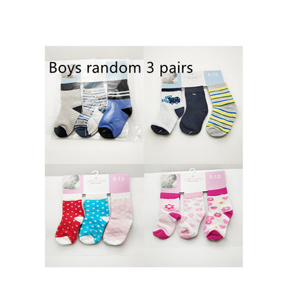 3 paires de chaussettes pour bébé à tube moyen, chaussettes plates fines et respirantes pour bébé