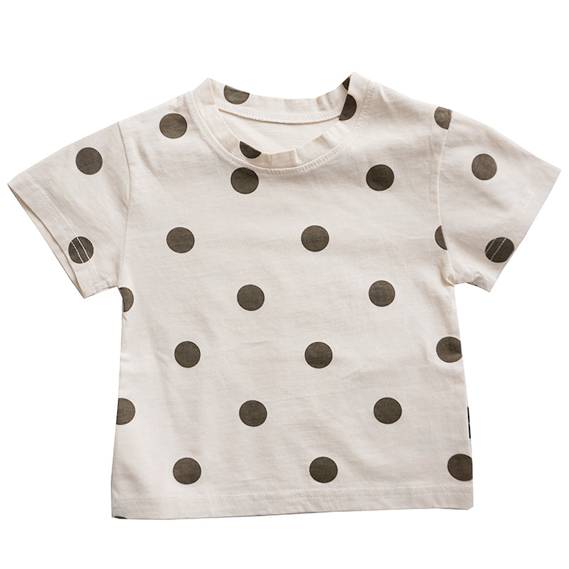 T-Shirt à pois en coton pour bébé, vêtements d'été amples à manches courtes pour garçons et filles, Style étranger pour enfants