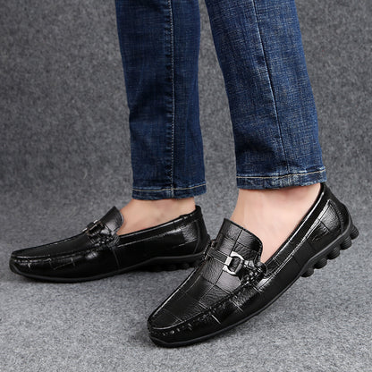 Newest Men Shoes Leather Genuine Casual Loafers Men