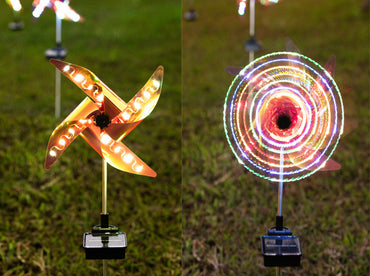 Summer Home Vacation - Led Solar Wind Spinner Light Garden Path Outdoor Yard Pinwheels Windmill Decor