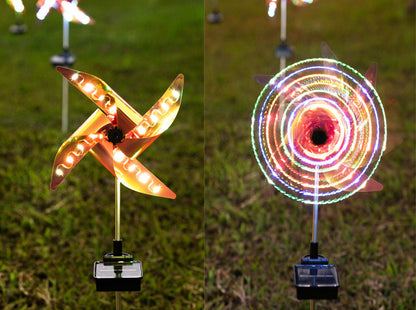 Summer Home Vacation - Led Solar Wind Spinner Light Garden Path Outdoor Yard Pinwheels Windmill Decor