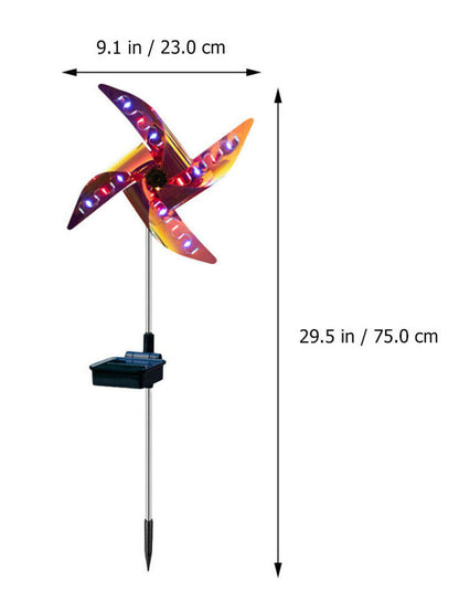 Summer Home Vacation - Led Solar Wind Spinner Light Garden Path Outdoor Yard Pinwheels Windmill Decor